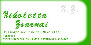 nikoletta zsarnai business card